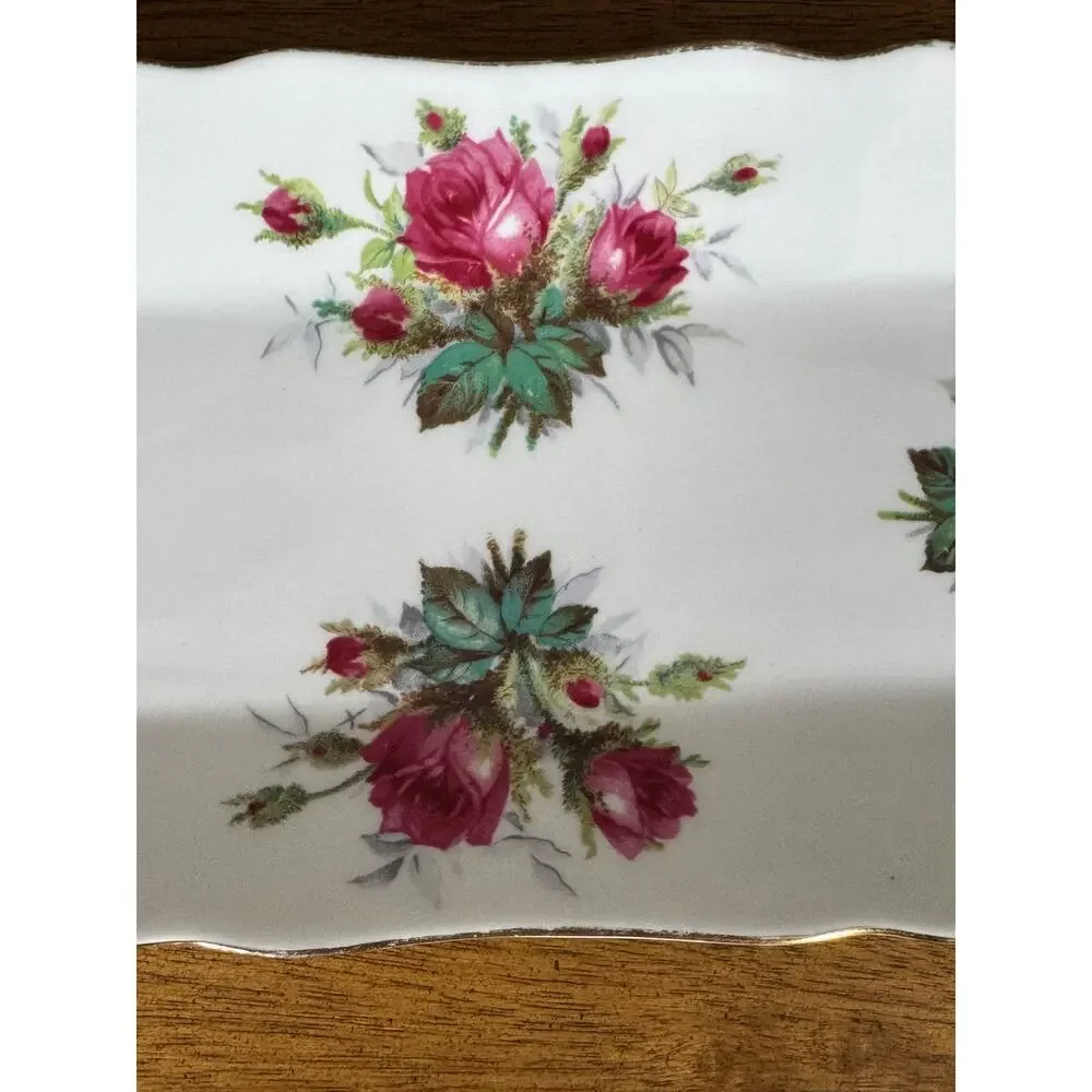Vintage Hammersley & Co Floral Sandwich Tray 1930 Era England English Bone China